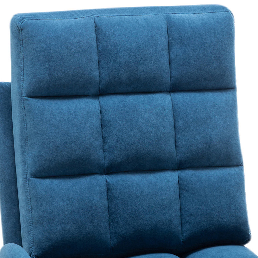 Living and Home Blue Leisure Recliner Armchair with Ottoman Footstool Image 3