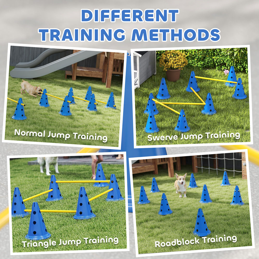 PawHut 8 Piece Blue Dog Agility Training Equipment Set Image 5