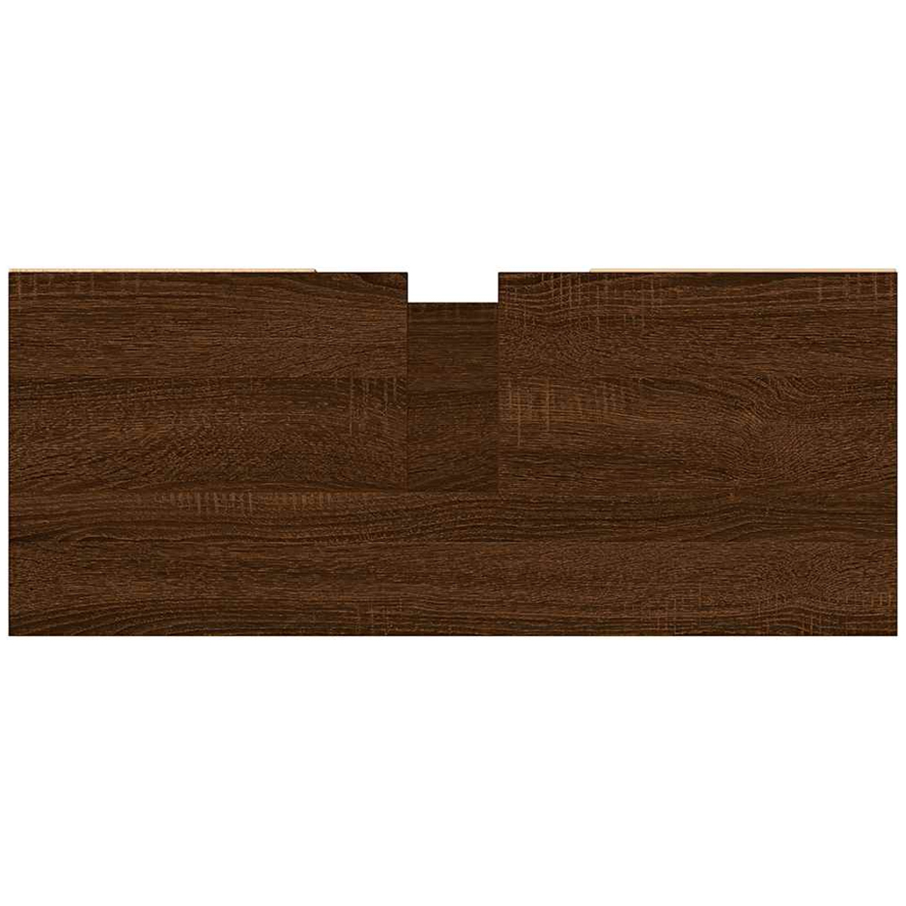 vidaXL Single Door 4 Open Shelf Brown Oak Bathroom Cabinet Image 9