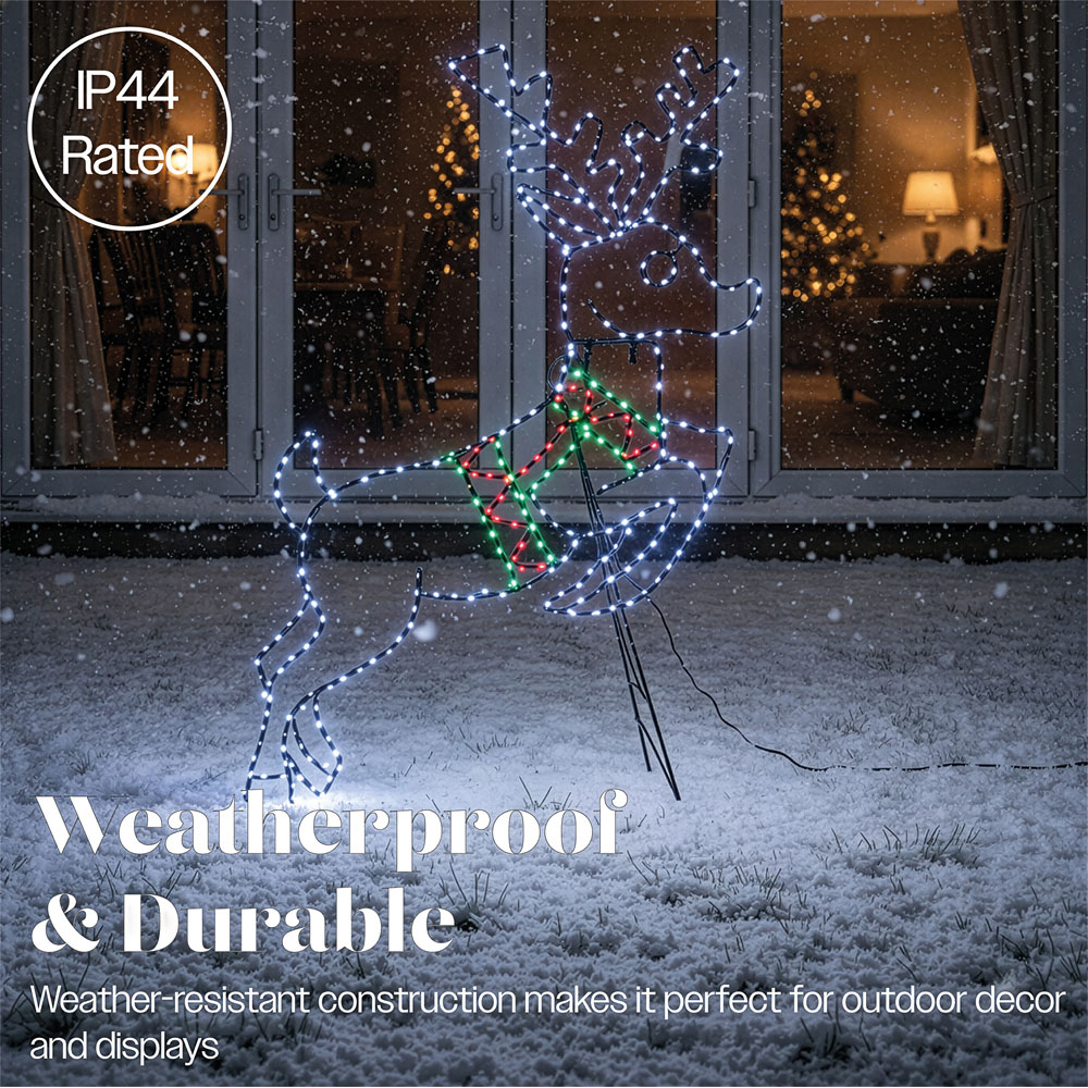 Xmas Haus 358 Multicolour Micro LED Metal Deer Silhouette with Stand Christmas Decoration 73cm Image 4
