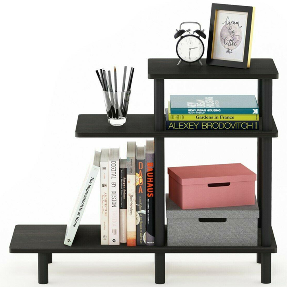 Walplus 2 Shelf Espresso Black Turn-N-Tube Side Table Image 5