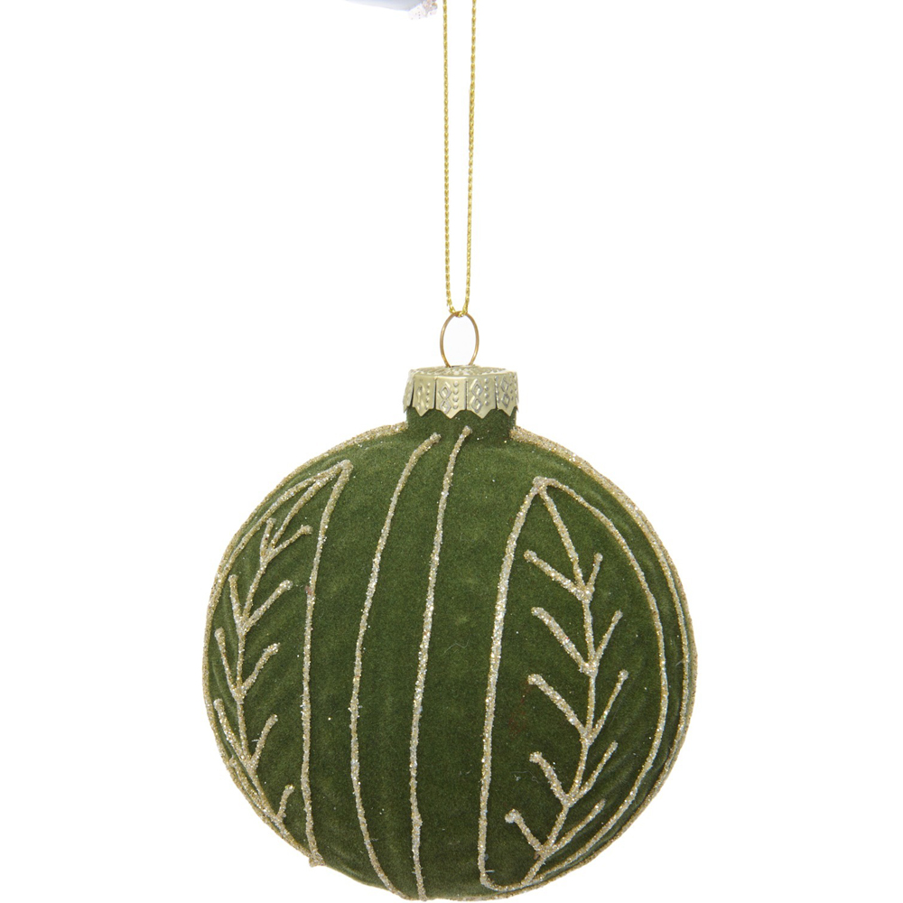 Evergreen Flocked Bauble Image 3