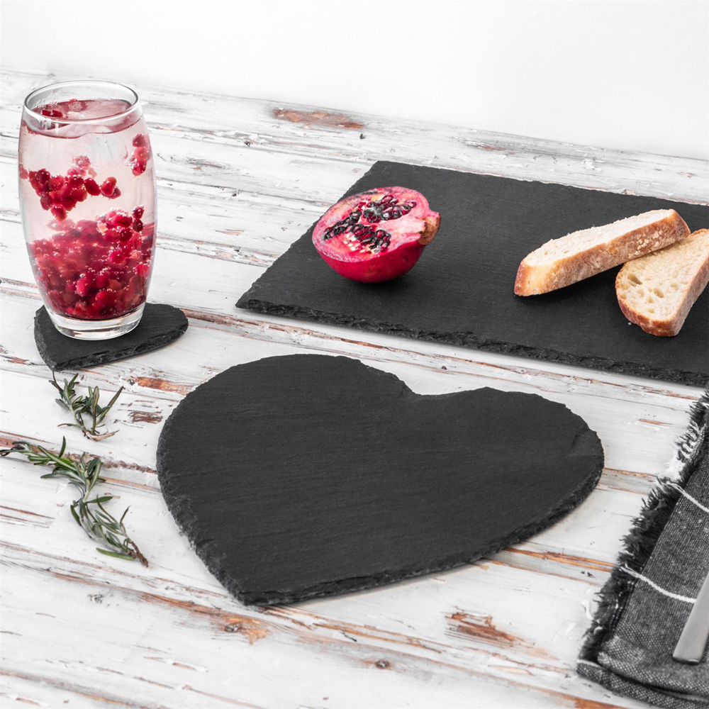 Argon Tableware Heart Shaped Slate Placemat 25cm 24 Pack Image 4