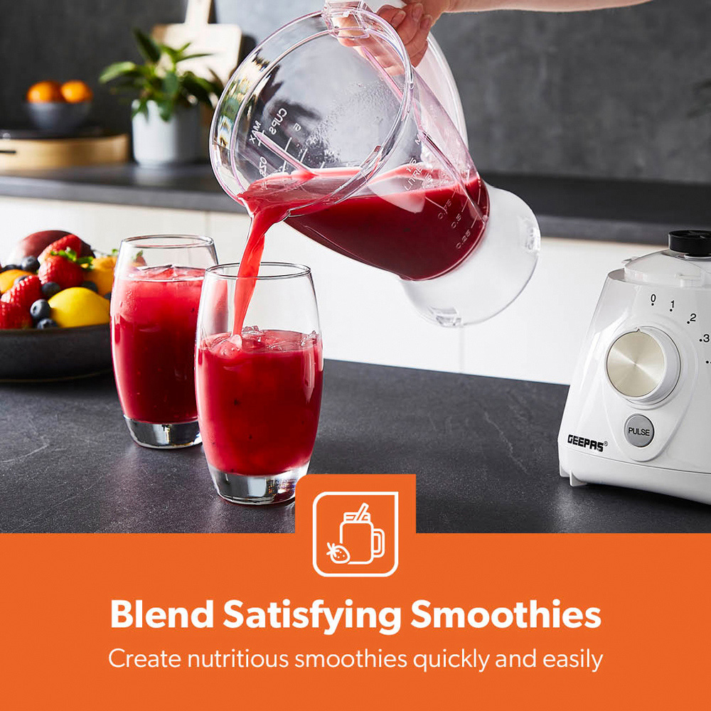 Geepas GSB44092UK-WT White 1.5L 2-in-1 Food Jug and Smoothie Blender 550W Image 7