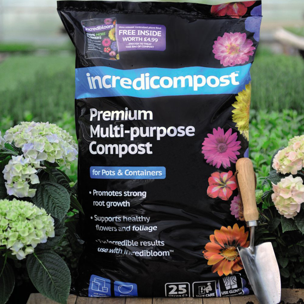 Thompson and Morgan Grey Tower Pot Kit and Incredicompost 25L Image 2