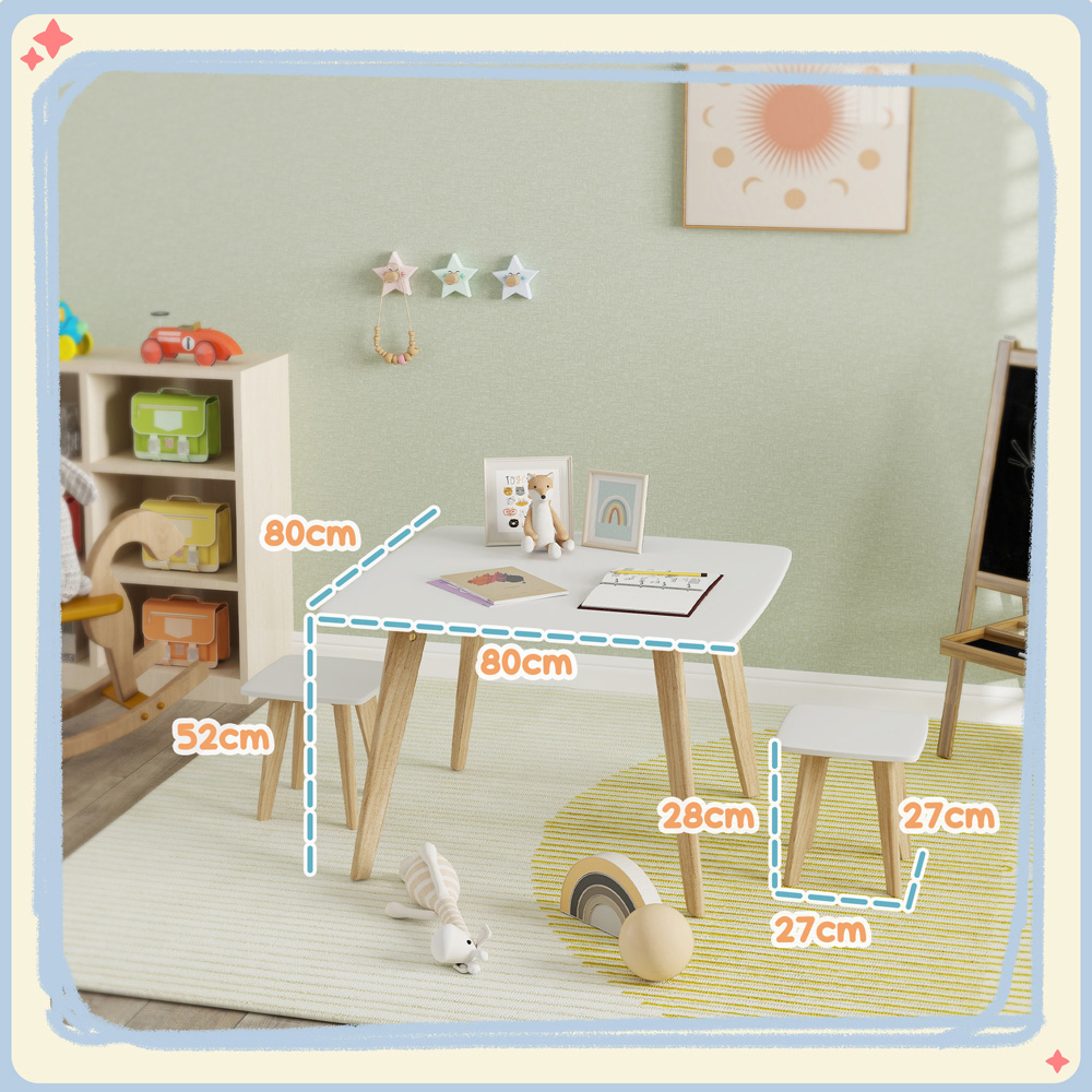 AIYAPLAY 2 Seater White Kids Table and Chair Set Image 9