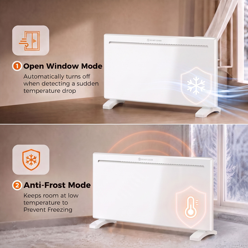 HOMCOM White Smart Electric Panel Heater 2000W Image 6