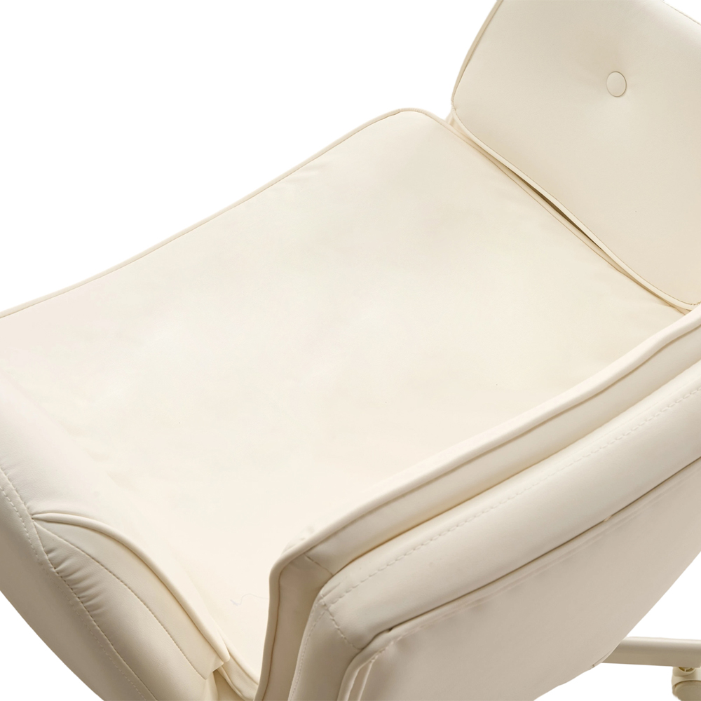 Living and Home White Widened Seat Office Chair with Wheels Image 6