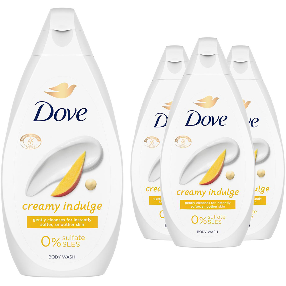 Dove Creamy Indulge Moisturising Body Wash 450ml 4 Pack Image 1
