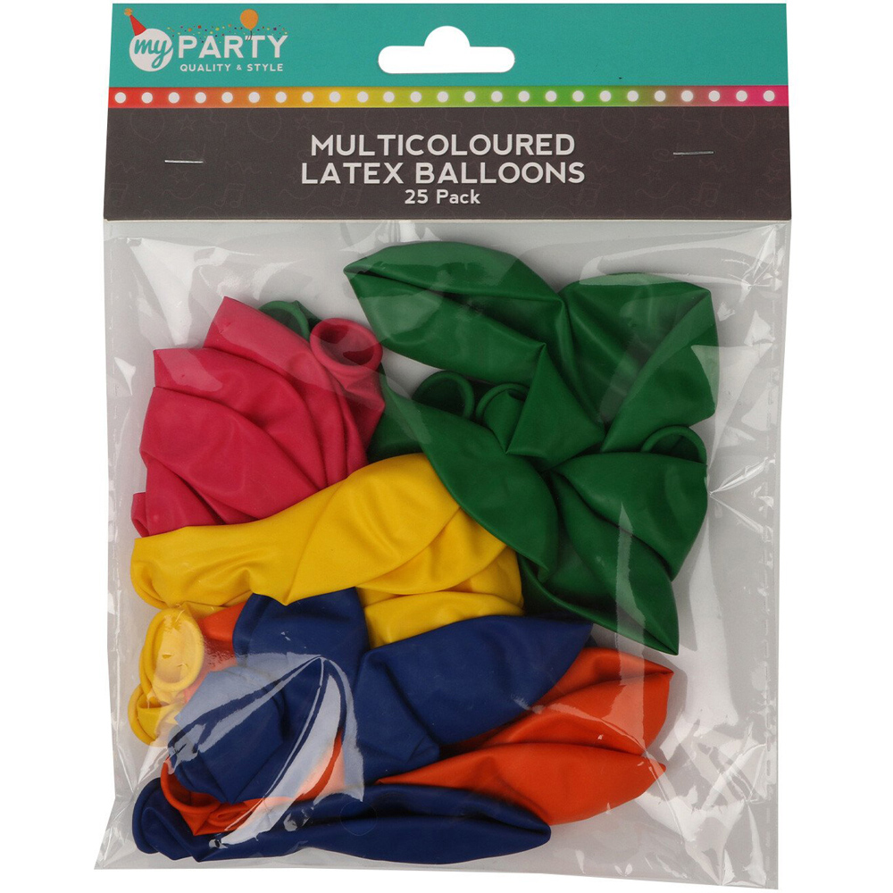 My Party Pack of 25 Multicoloured Latex Balloons Image