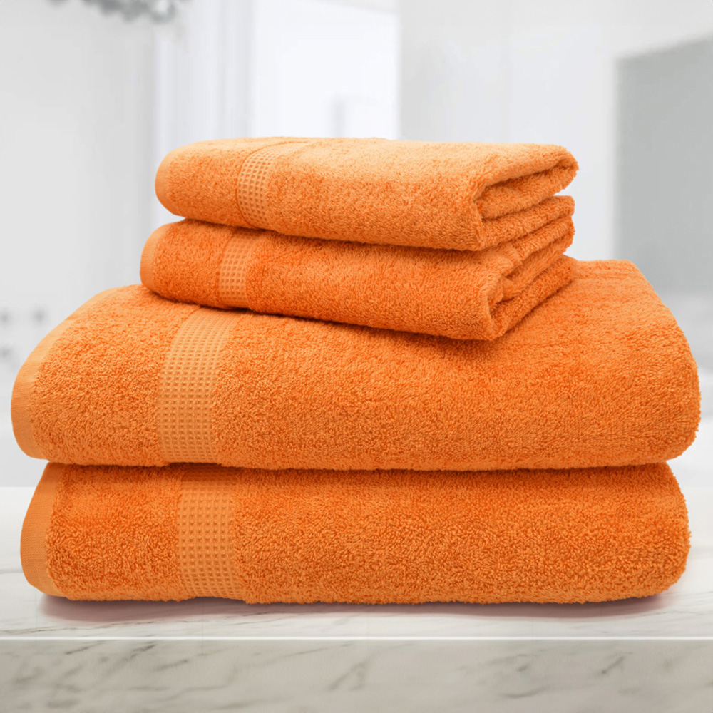 Mayfair Egyptian Cotton Orange Bath Towel Set of 2 Image 3