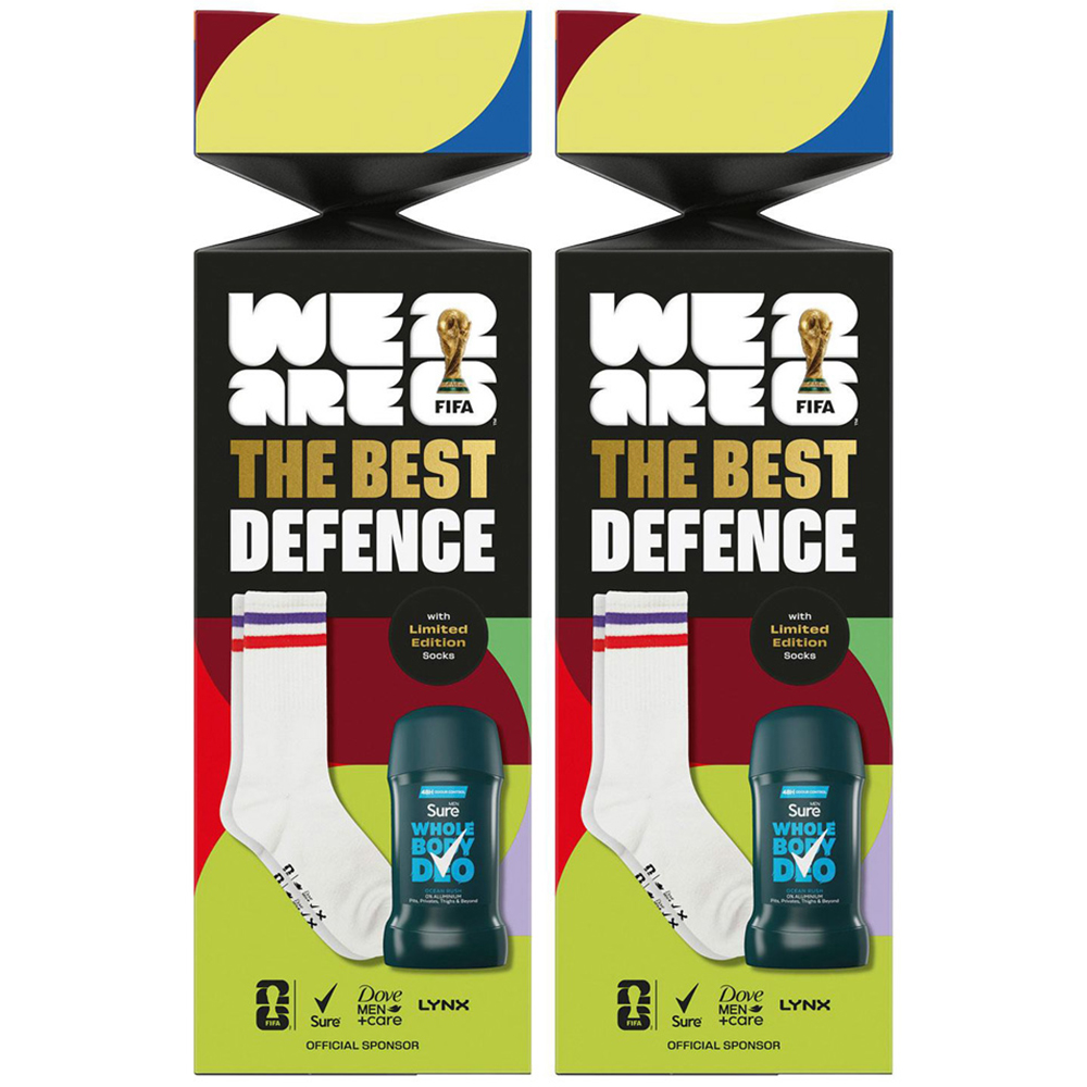 Sure FIFA The Best Defence Ocean Rush Scent Men Deodorant Stick and Socks Gift Set 2 Pack Image 1