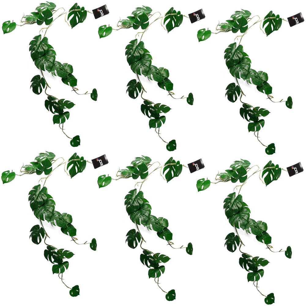 Leaf Trailing Monstera Hanging Artificial Plant 3ft 6 Pack Image 1