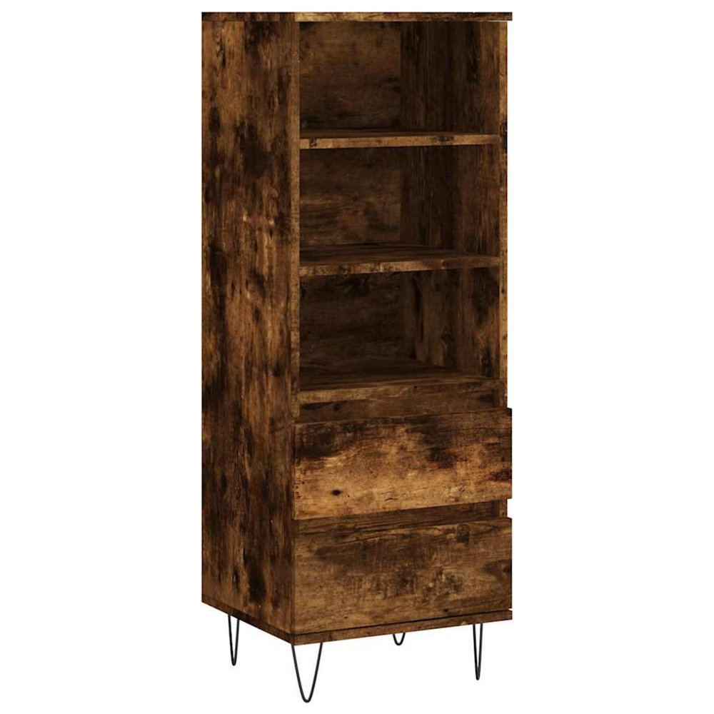 vidaXL 2 Drawer 3 Shelf Smoked Oak Highboard Image 2