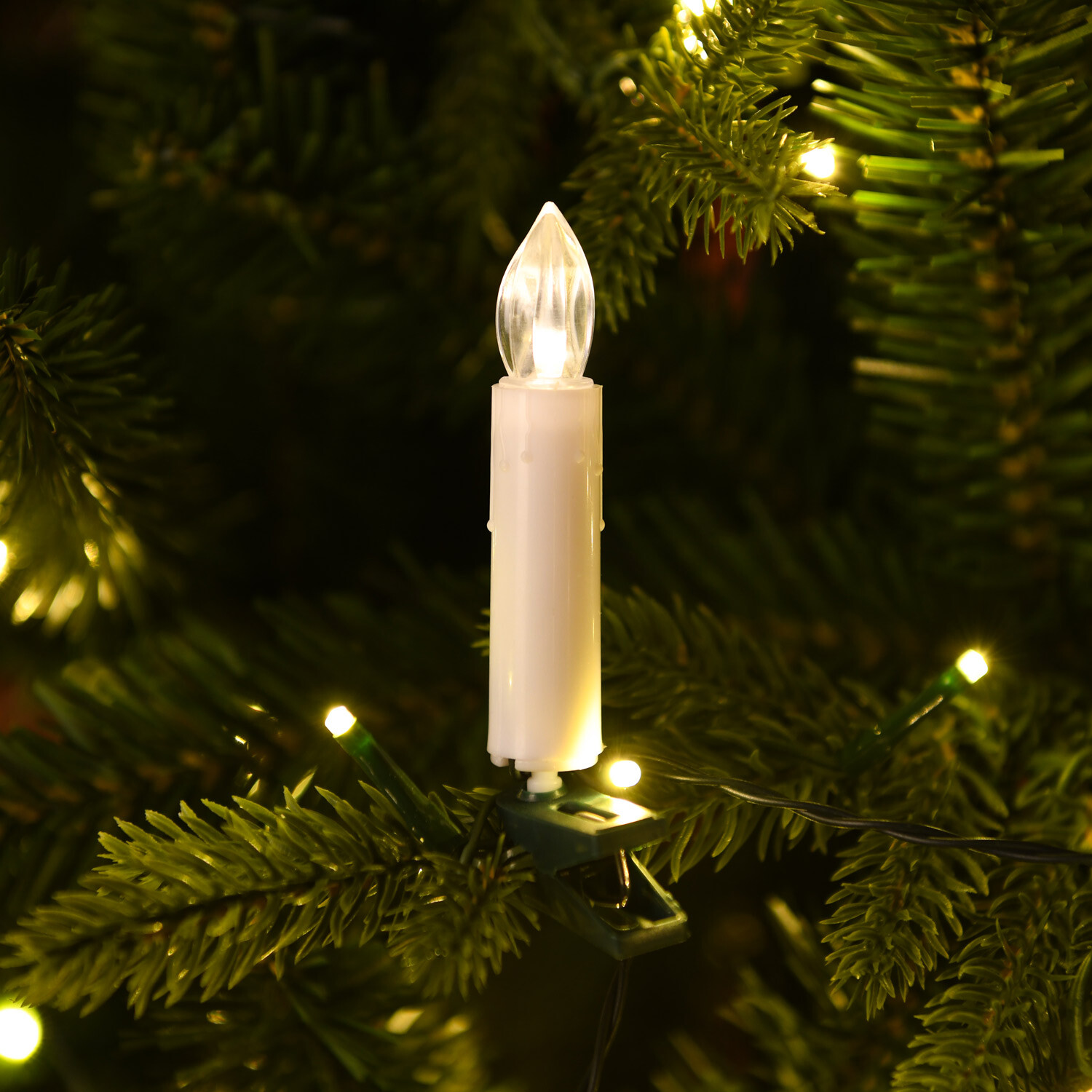 Christmas Tree LED Candle Clips String Light White Image 4