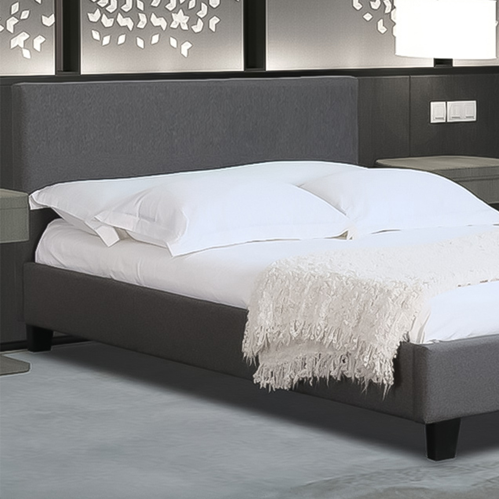 Brooklyn Double Dark Grey Fabric Bed Frame Image 2