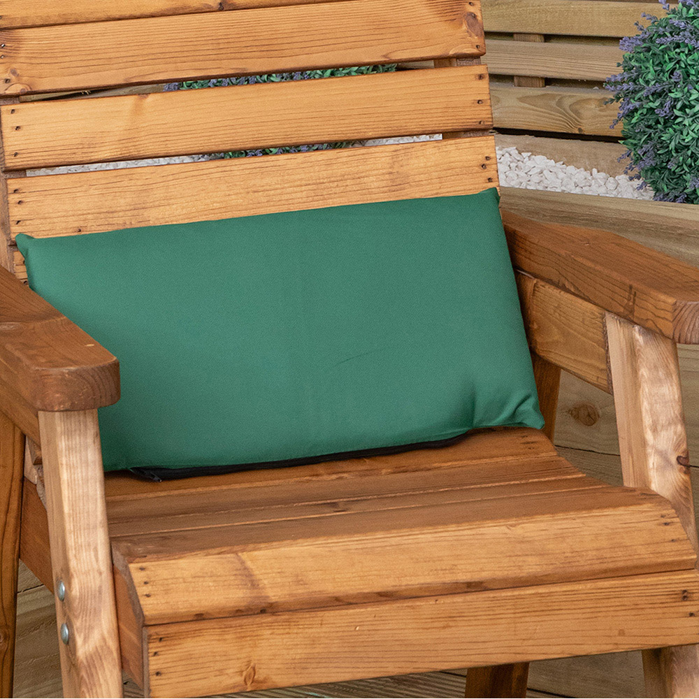 Samuel Alexander Single Seater Green Wooden Garden Chair Cushion Base 52 x 20cm Image 6
