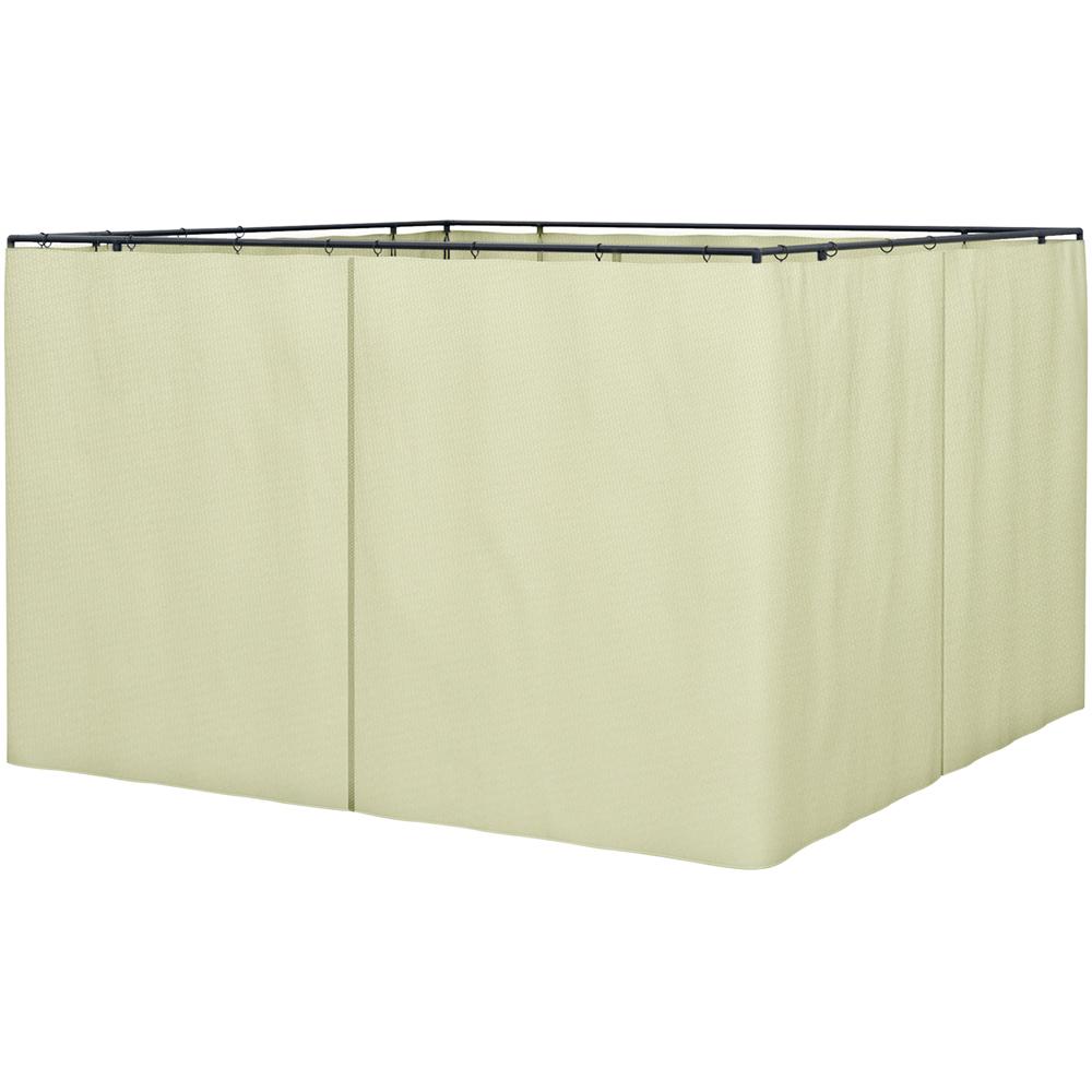 Outsunny 3 x 3m Beige Gazebo Replacement Sidewall Curtain 4 Pack Image 2