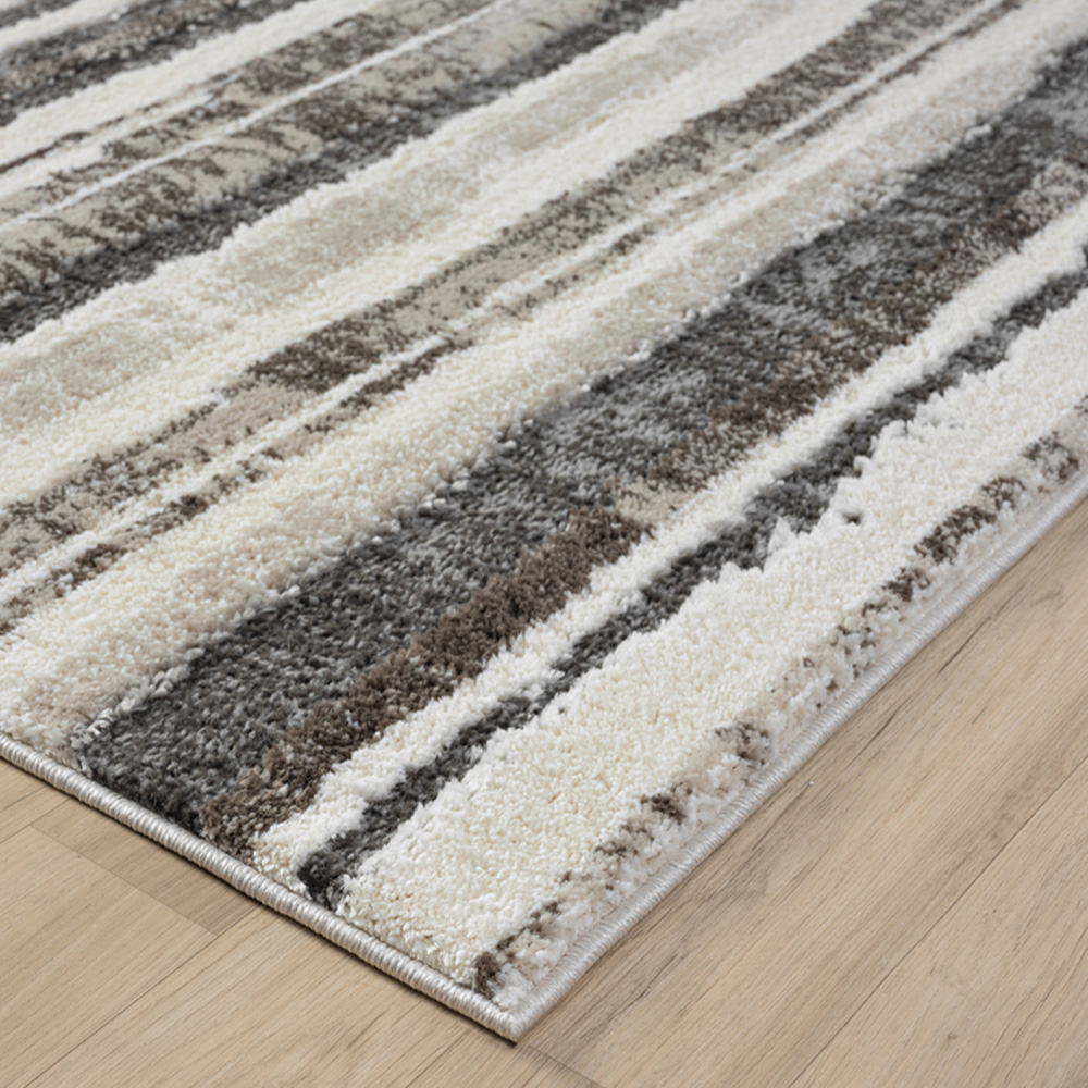 Desire Rugs Eleanor Mocha Striped Embossed Rug 200 x 290cm Image 4