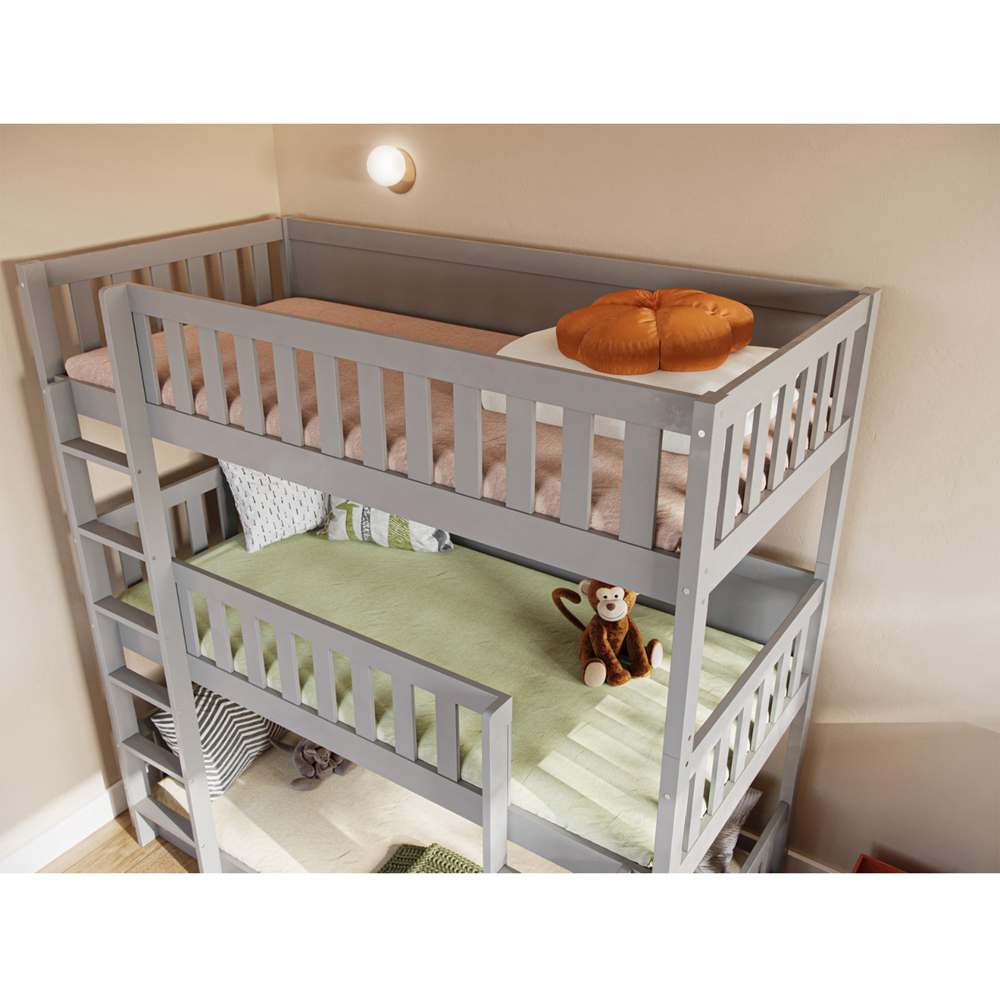 Flair Bea Grey Triple High Wooden Bunk Bed Image 2