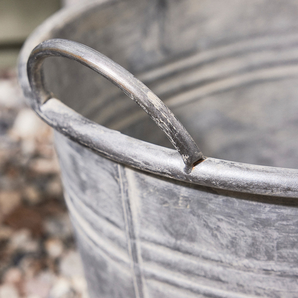 Dibor Galvanised Metal Tub Planter 23 x 38cm Image 4