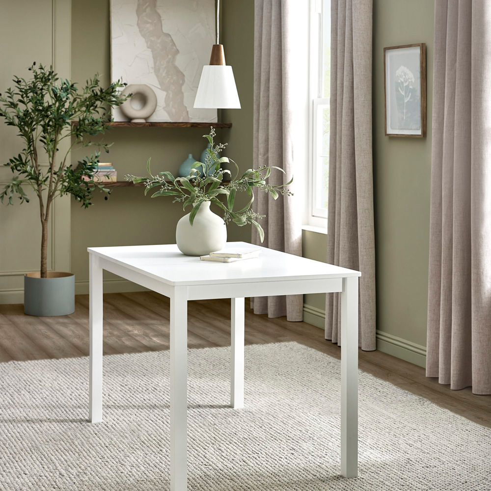 Julian Bowen Keats 4 Seater White and Beige Rectangular Dining Set Image 7