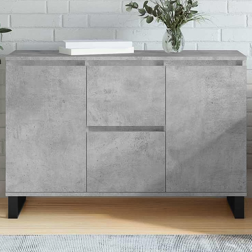 vidaXL 2 Door 2 Drawer Concrete Grey Sideboard Image 1