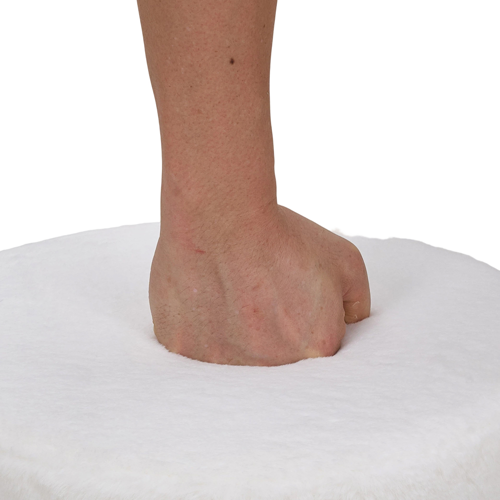 Living and Home White Fuzzy Vanity Footstool Image 5