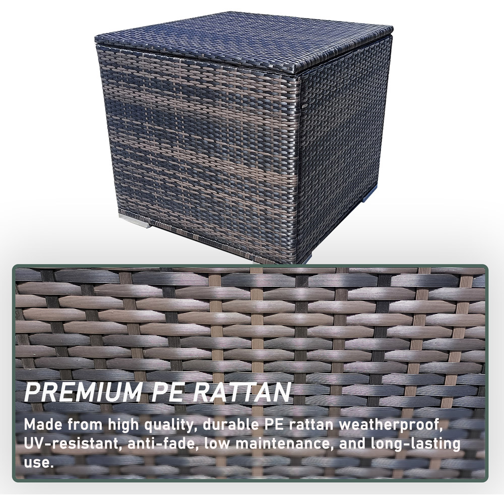 Furniture One Brown Rattan Garden Storage Box with Lid 330L Image 5