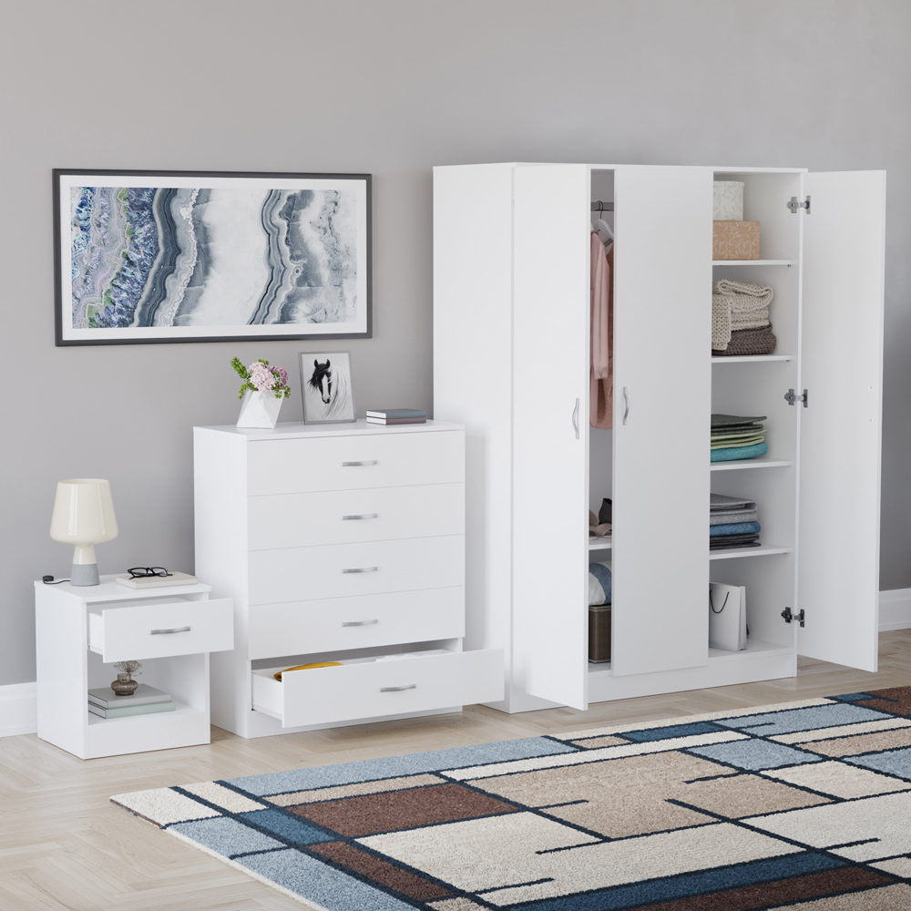 VIDA DESIGNS Riano White 3 Piece Bedroom Furniture Set Image 5