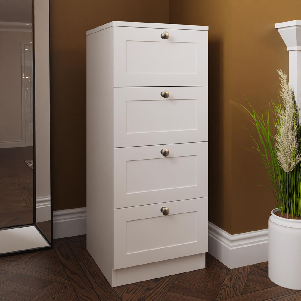 FWStyle Artus 4 Drawer White Panelled Chest of Drawers Image 6