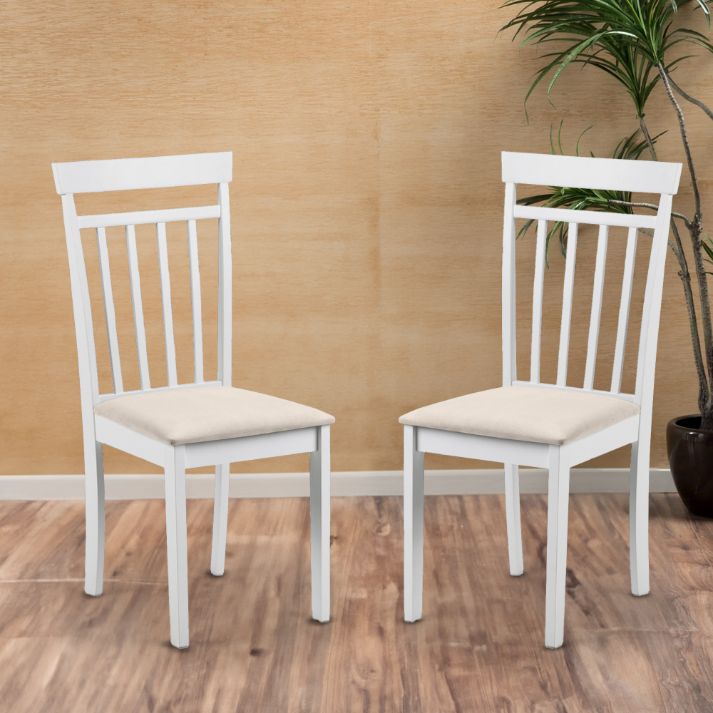 Julian Bowen Coast Set of 2 White Dining Chair Image 1