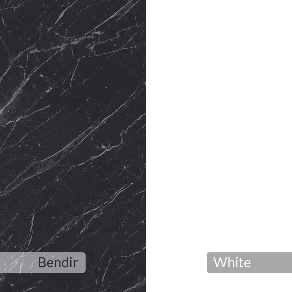 Decortie Gora 2 Door Black Marble Effect and White Console Sideboard Image 6