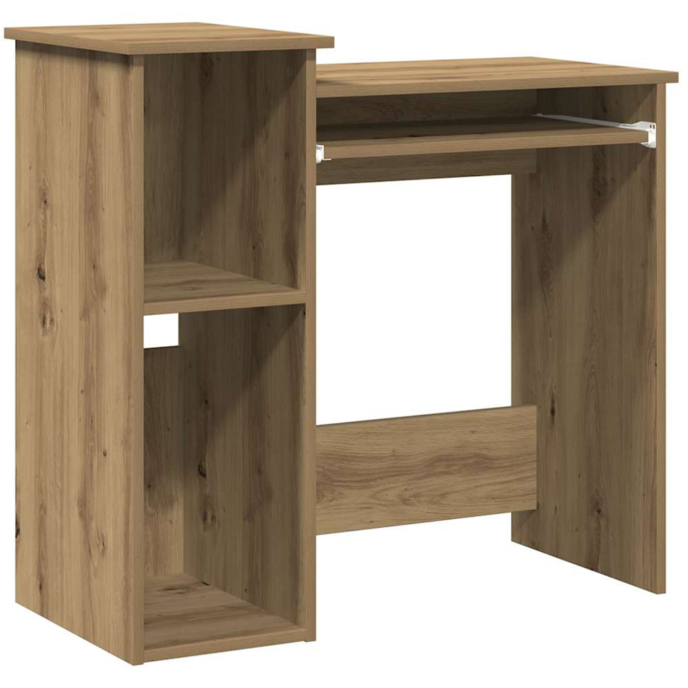 vidaXL 2 Shelf Computer Desk with Keyboard Tray Artisan Oak Image 2