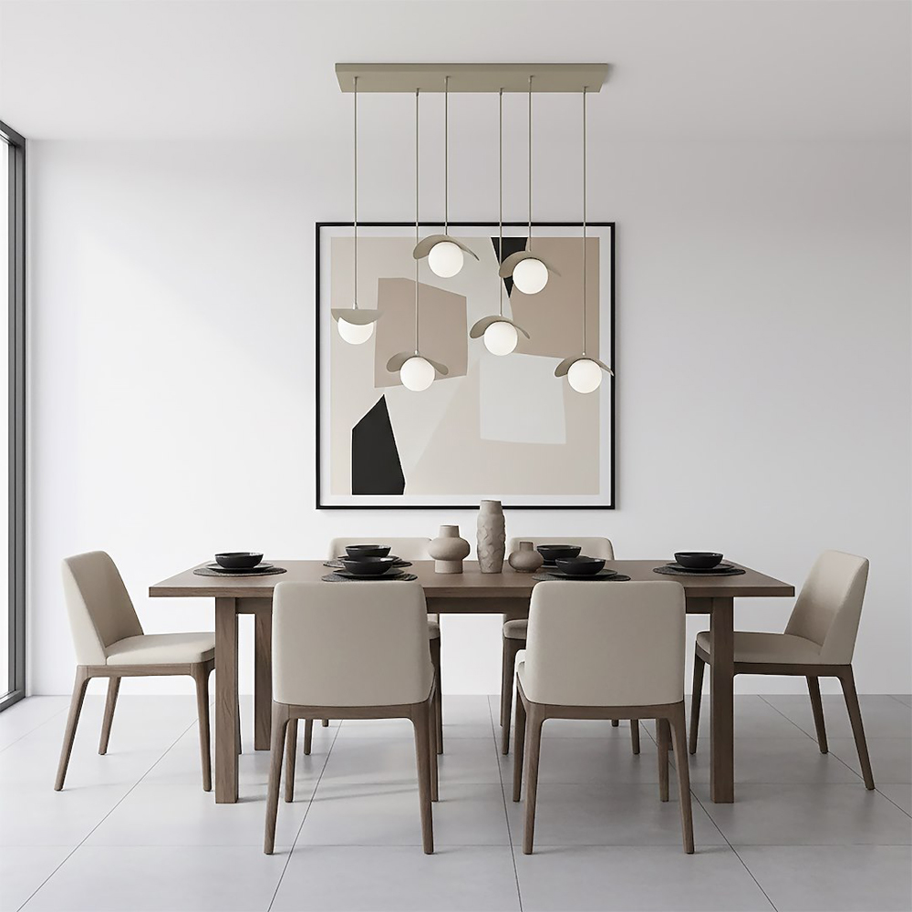Emibig Ritual 6 Light Beige G9 Ceiling Pendant Light Image 6