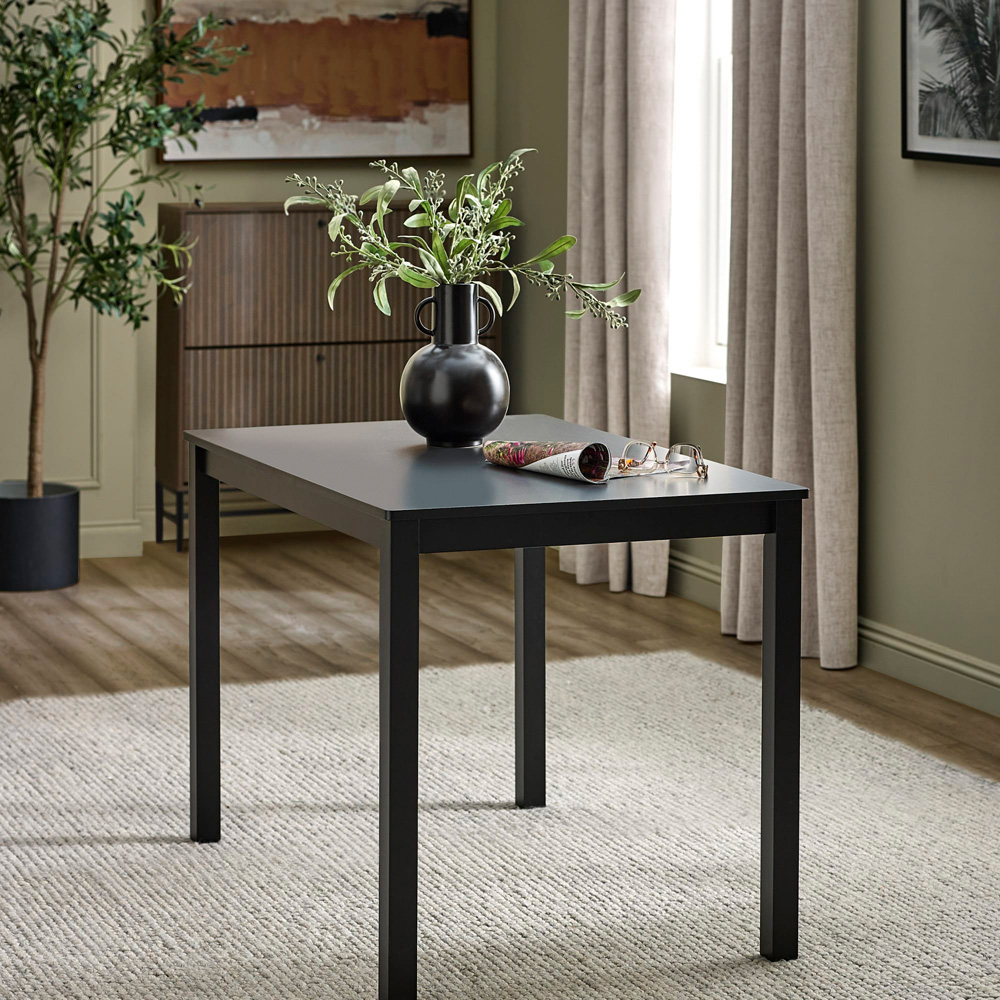 Julian Bowen Keats 4 Seater Black Rectangular Dining Set Image 7