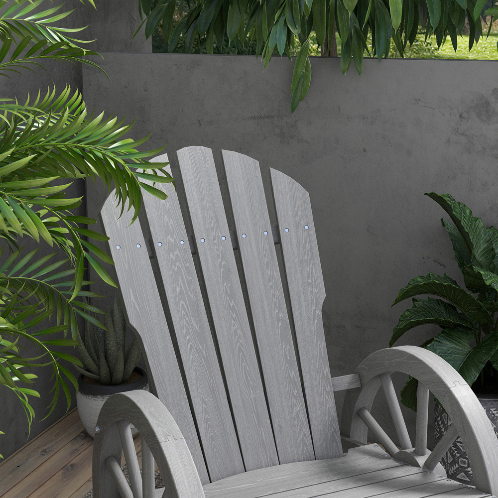 Outsunny Grey Adirondack Garden Rocking Chair Image 4