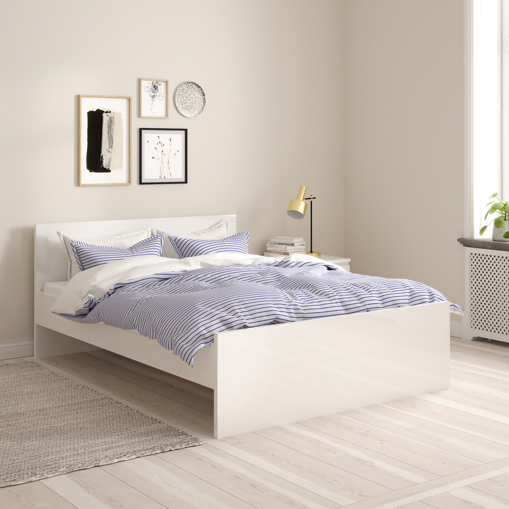 Florence Double White High Gloss Bed Frame Image 6