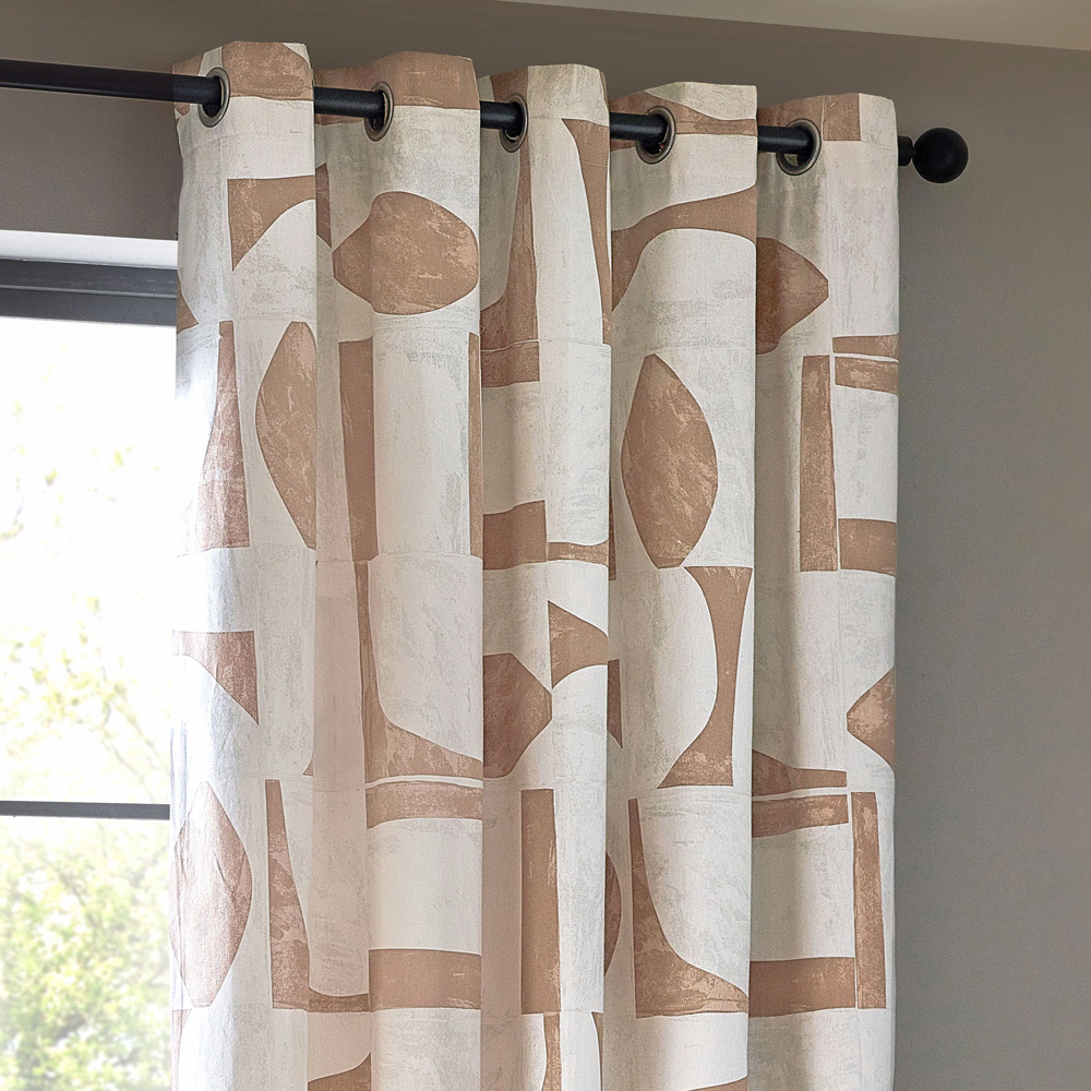 Hoem Carro Clay Abstract Eyelet Curtains 229 x 137cm Image 4