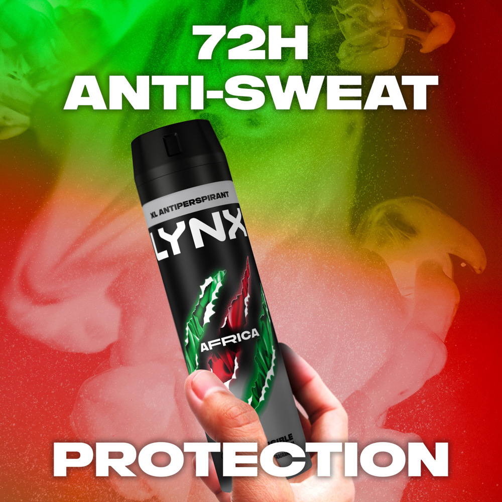 Lynx Africa The G.O.A.T. of Fragrance 72H Protection Anti-Perspirant Deodorant Spray 200ml 3 Pack Image 5