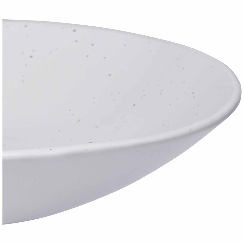 Wilko White Artisan Speckled Pasta Bowl Image 3