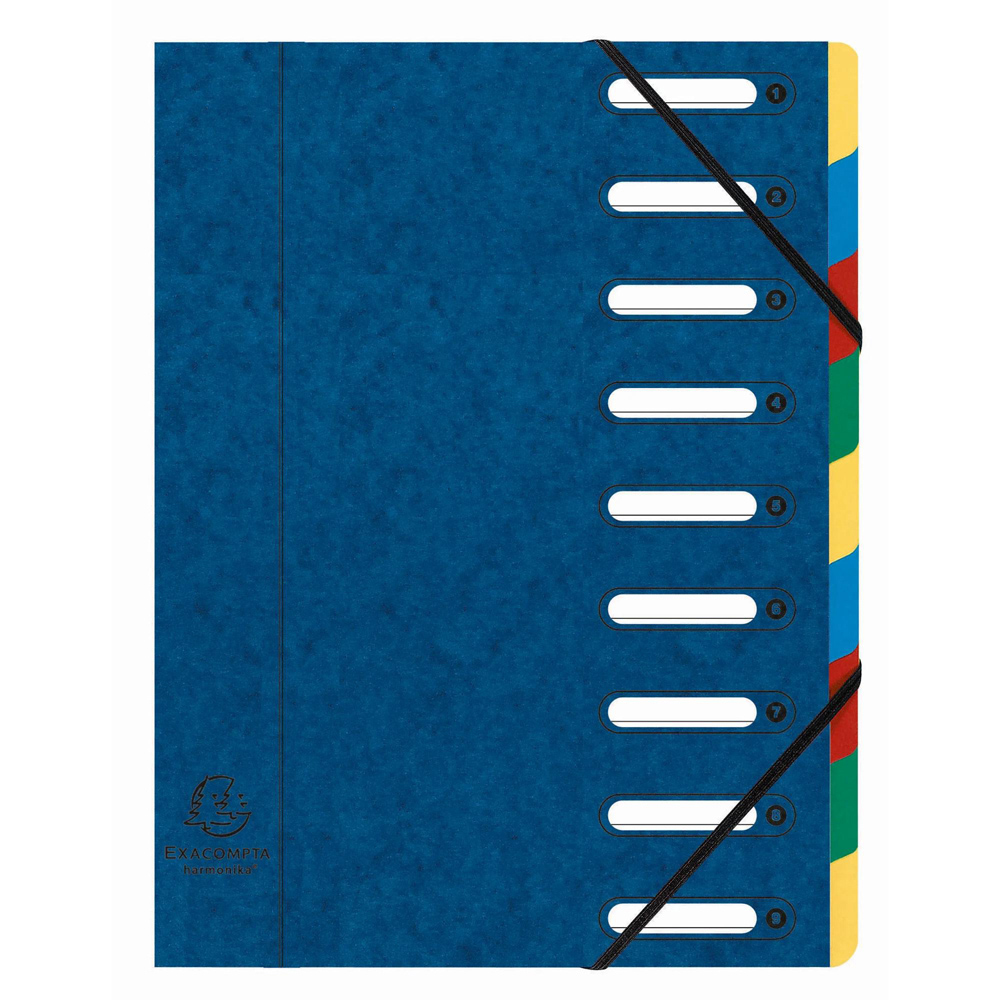 Exacompta Harmonika 9 Sections Assorted Colours A4 Multi Part File 6 Pack Image 3