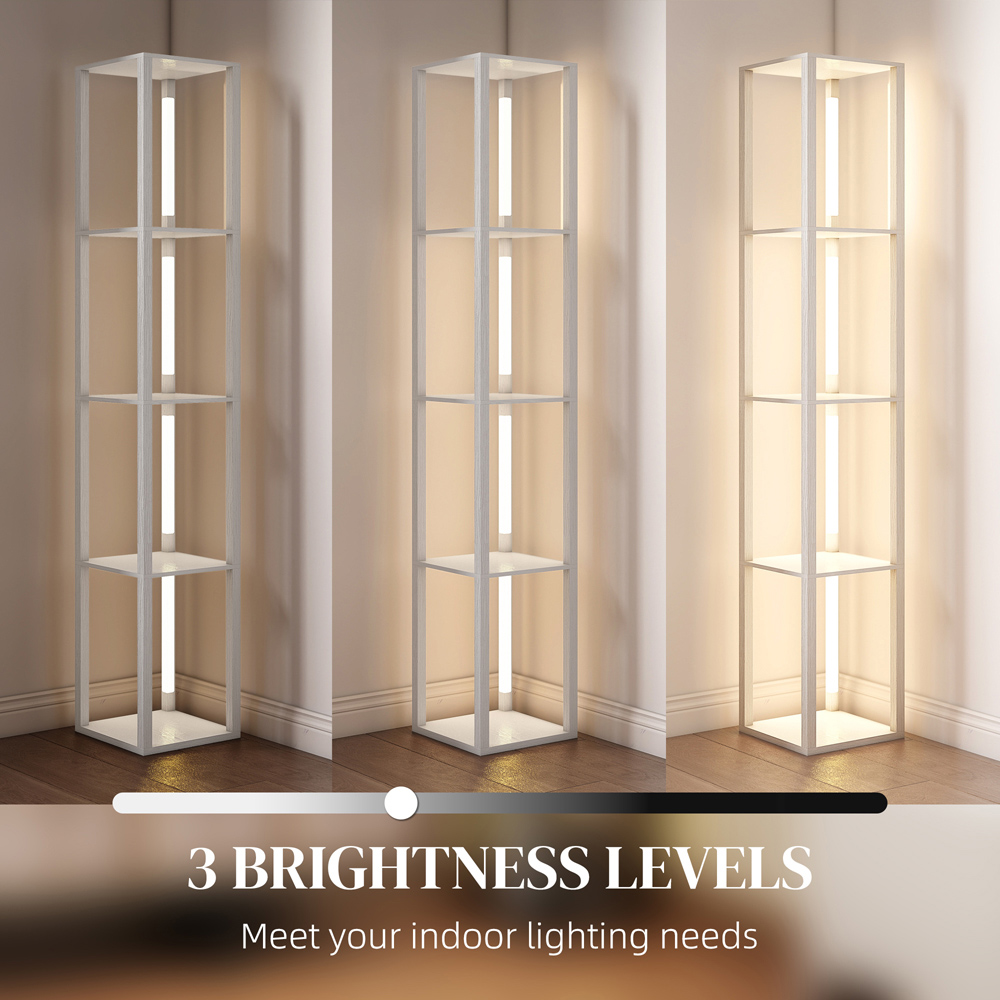 Portland 4 Shelf White LED Floor Lamp with Foot Switch Image 6