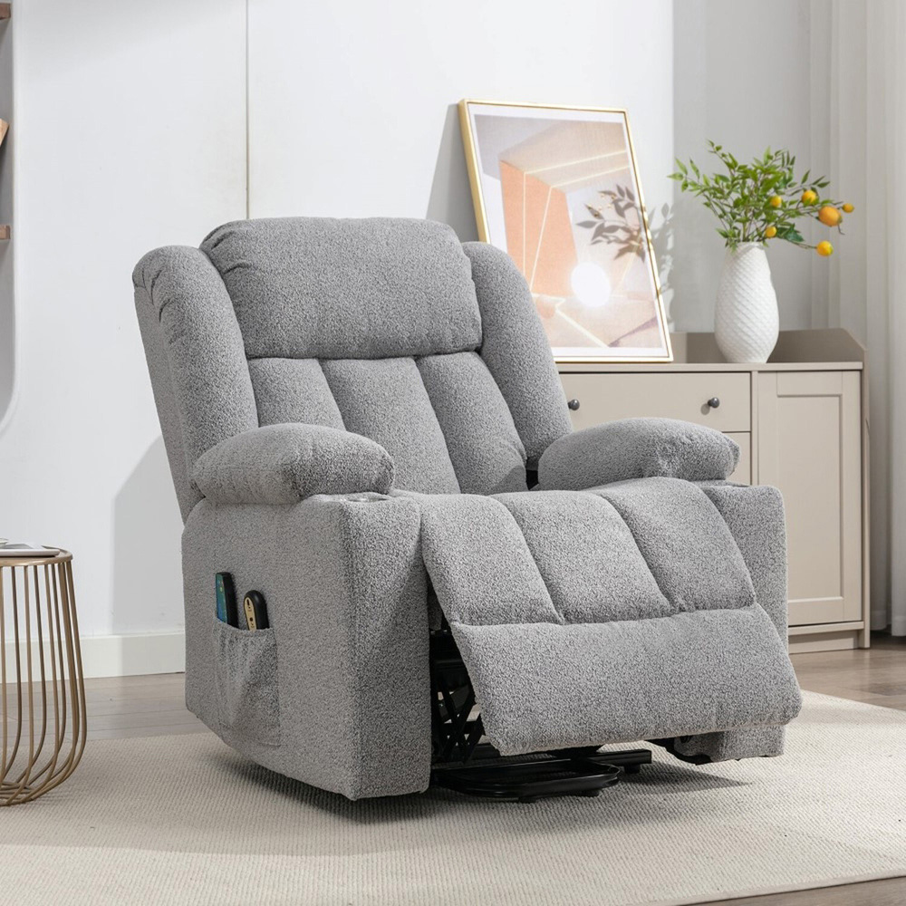 Artemis Home Lovell Grey Massage and Heat Electric Recliner Chair Image 2