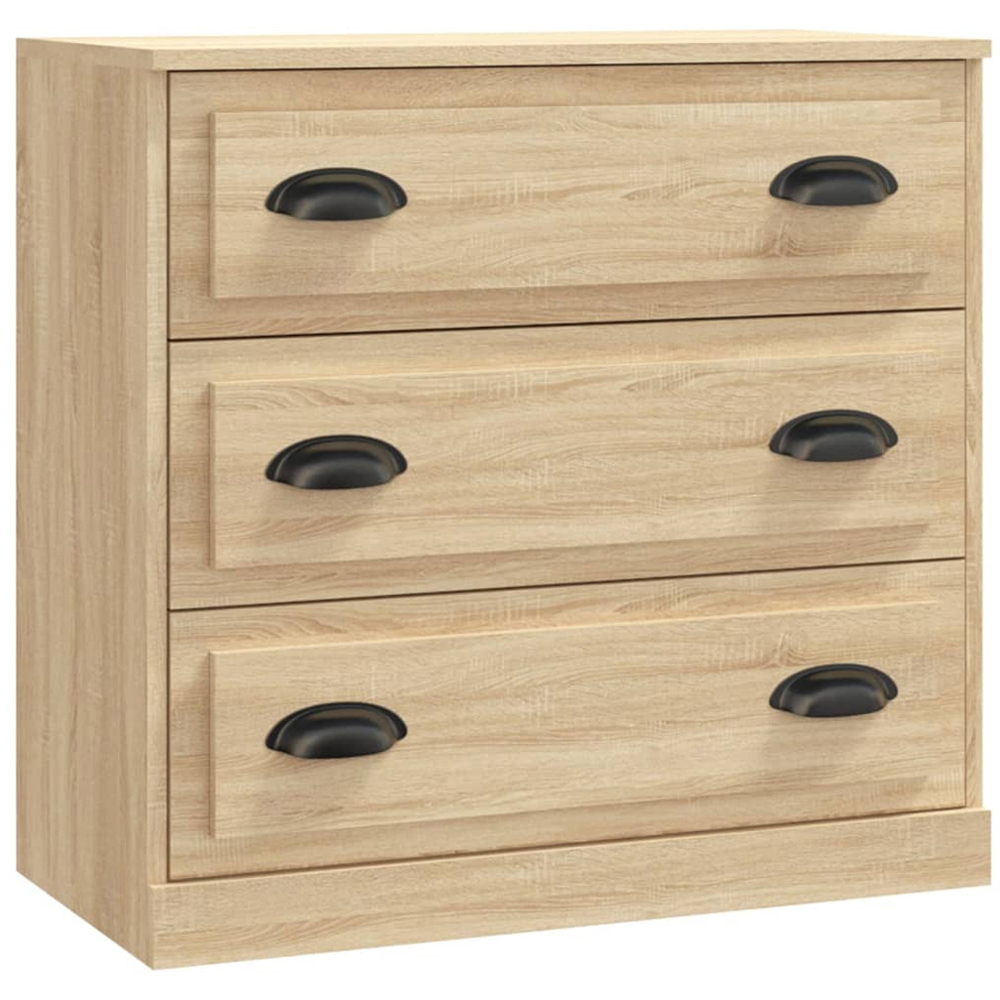 vidaXL 3 Drawer Sonoma Oak Sideboard Image 2
