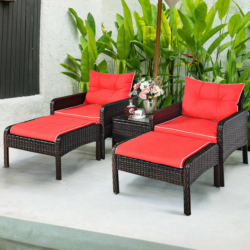 Costway 2 Seater Rattan Wicker Lounge Set Image 1