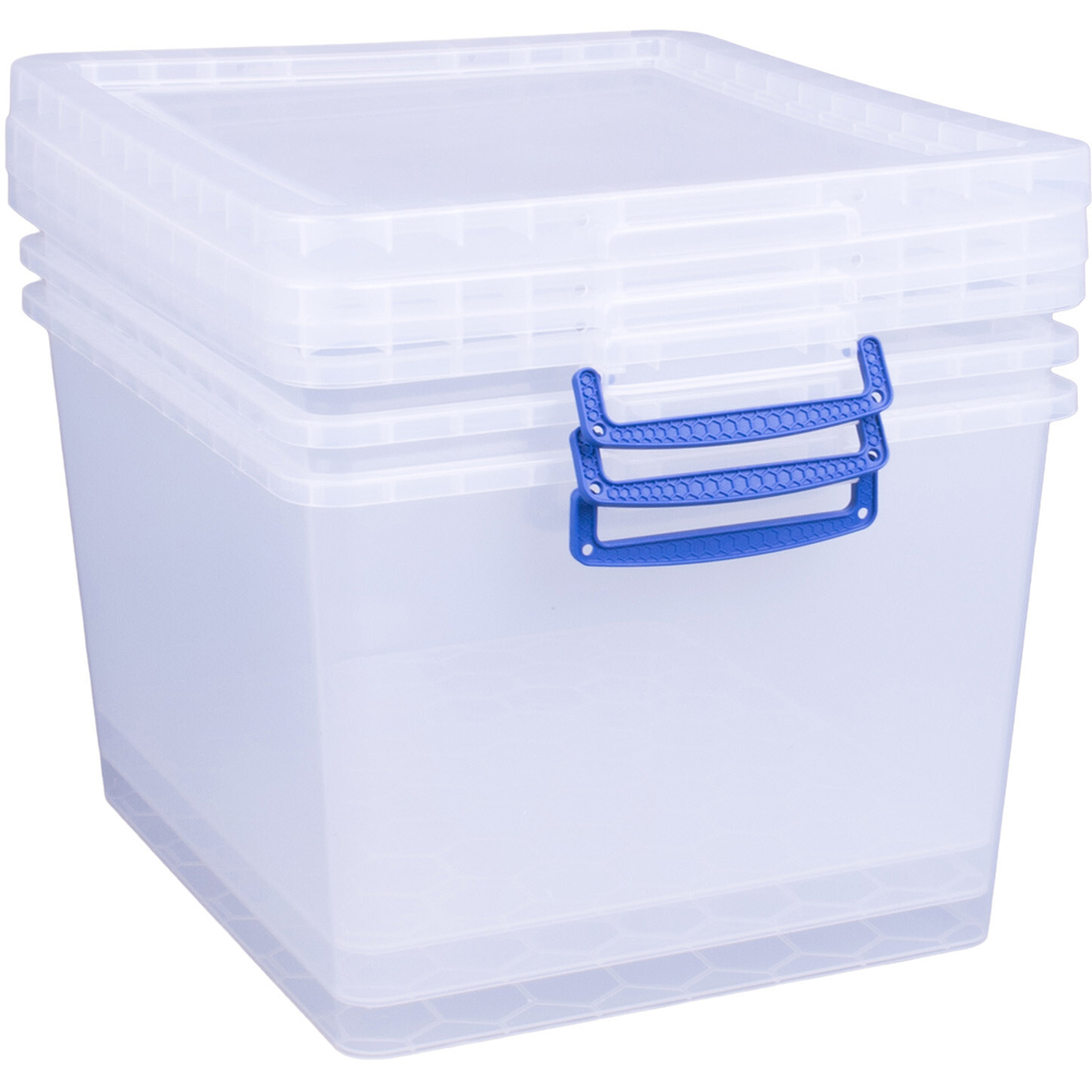 Pack of 3 Really Useful Storage Boxes Clear Image 2