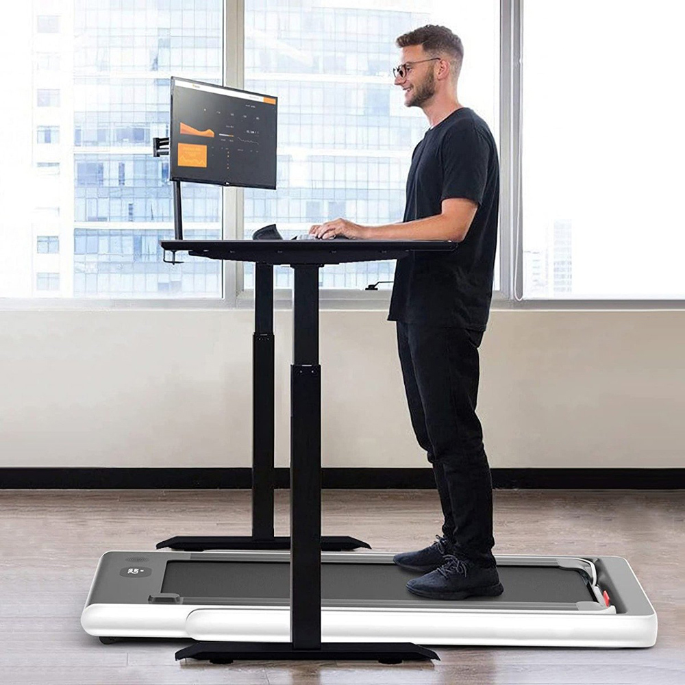 Costway 2 in 1 White Electric Folding Under Desk Treadmill with Bluetooth Image 4