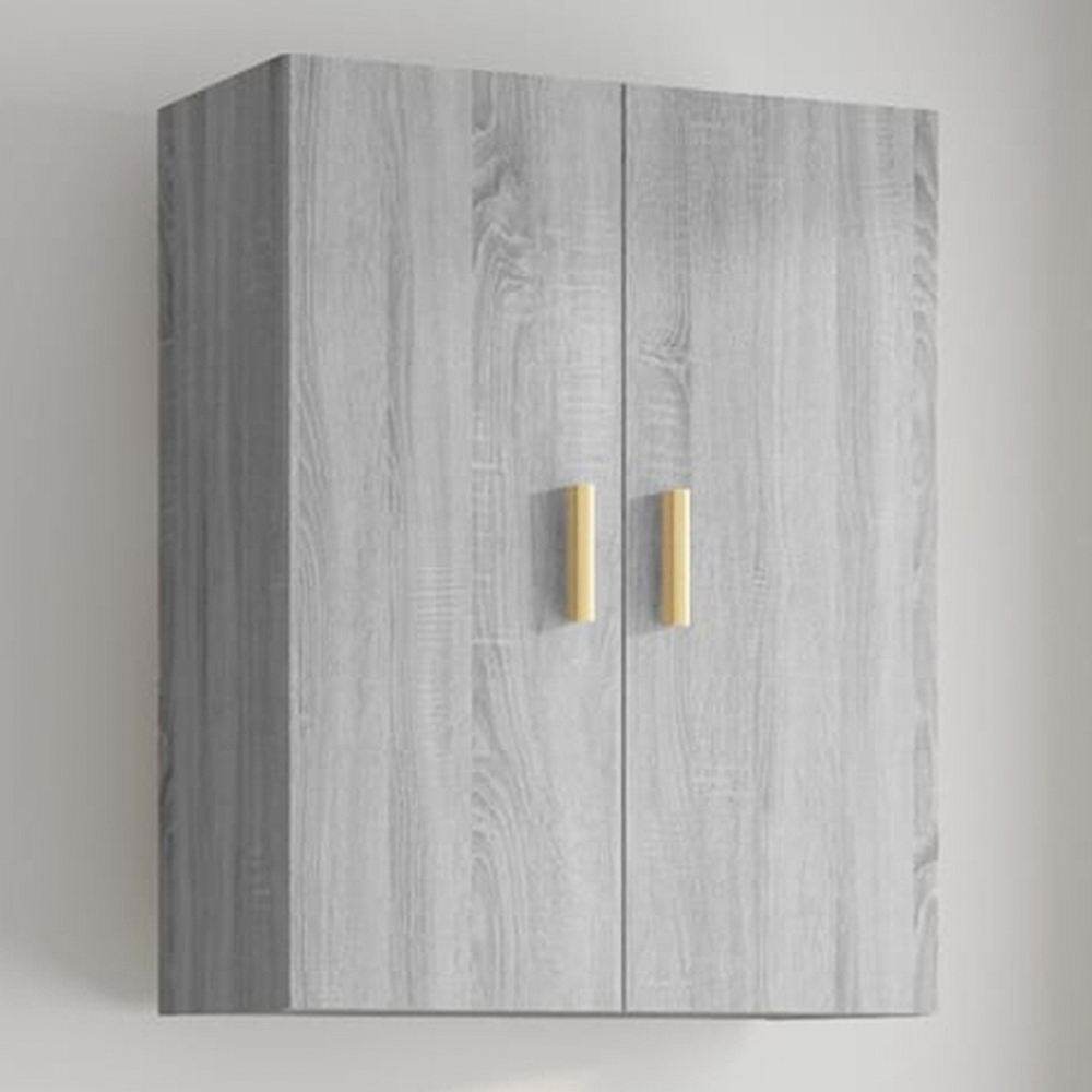 vidaXL 2 Door Grey Sonoma Wall Mounted Cabinet Image 1