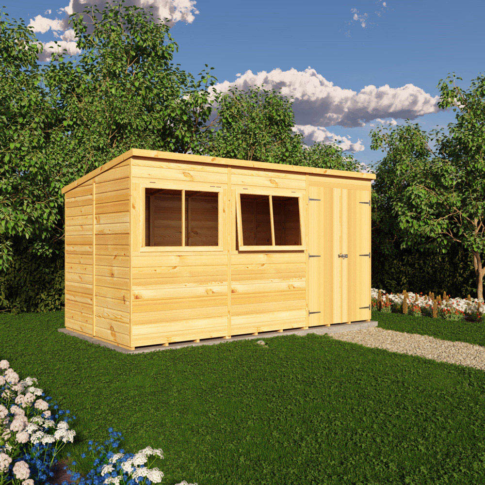 Shire 12 x 6ft Shiplap Pent Garden Shed Image 2